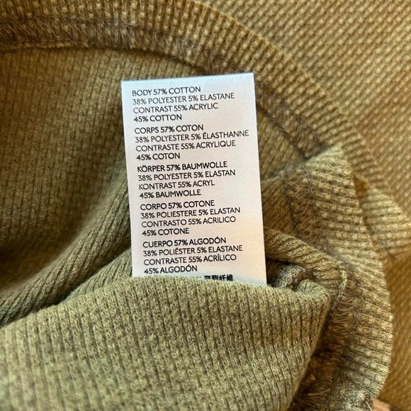 NWT- Free People Alpine Cuff Henley Top |Size M Army Green, & Pattern Details - Picture 7 of 8